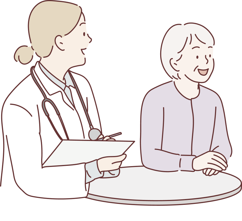 医師と患者の診察イラスト